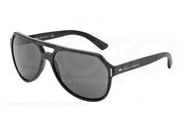 Image of Dolce&amp;Gabbana NEW BOND STREET DG4224 Sunglasses 282087-61 - Brushed Black Frame, Grey Lenses