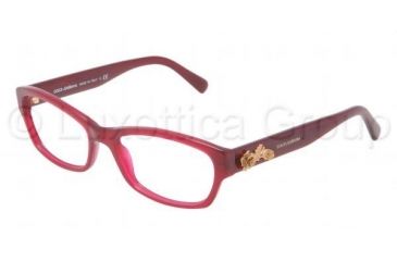 Image of Dolce&amp;Gabbana SICILIAN BAROQUE DG3150 Progressive Prescription Eyeglasses 2681-5217 - Opal Red Frame, Demo Lens Lenses