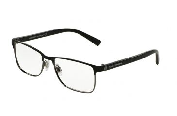 Image of Dolce&amp;Gabbana SMALL SICILIAN HINGE DG1248 Progressive Prescription Eyeglasses 1106-53 - Matte Black/gunmetal Frame
