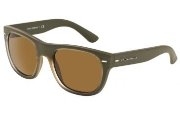 Image of Dolce&amp;Gabbana SOFT TOUCH DG6091 Progressive Prescription Sunglasses DG6091-289873-56 - Lens Diameter 56 mm, Frame Color Top Crystal/Green Rubber