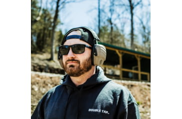 Image of Double Tap Industries Passive Earmuffs - Hearing Protection, Tan/Black, EM-P-001