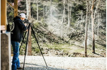 Image of Double Tap Industries Stronghold Carbon Fiber Shooting Tripod w/Leveling Head, Black, TRI-CF-002L