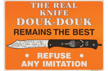 Image of Douk-Douk Poster with Cardboard Construction, Measures 11.625in X 8.25in, Cardboard Construction, Free With Purchase Of Any Douk-Douk Knife, Customer Must Request Free Item, ADVERTISING POSTER