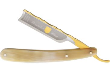 Image of Dovo Straight Razor Horn Handle Folding Knife,3in,Carbon Steel,Standard Edge,Satin,Horn Handle DOV3580