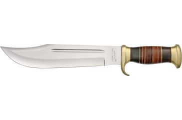 Image of Down Under Knives Bowie Fixed Blade Knife, 10.875in, Leather/Brass Handle DUKCD