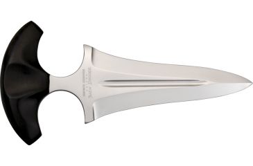 Image of Down Under Knives Bush Dagger Fixed Blade Knife, 4.25in, Mirror Polished Stainless Double Edged Dagger, Contoured Genuine Ebony Handle DUKBD