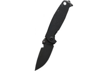 Image of DPx Gear DPx HEST/F Triple Black 3.14in Blade Folding Knife,G10/Titanium Handle,Plain Edge DPHSF125