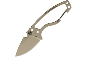 Image of DPx Gear HEAT Hiker Desert Tan Knife, 2.5 desert tan ceramic coated 1095HC steel blade, Skeletonized handle, DPHTX024