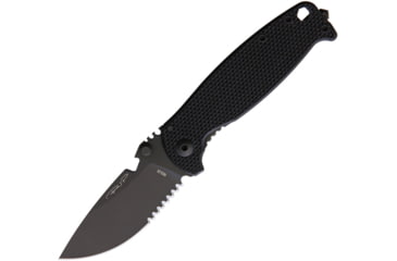 Image of DPx Gear Milspec 3.0 HEST Framelock Folding Knife, 3.25 black finish partially serrated Niolox tool , Black G10 handle with black titanium back handle, DPHSF202