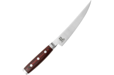 Image of Dragon by Apogee Fillet Knife 6in Fixed Blade Knife, 10.5in Overall, 6in Satin Cts-Bd1 SS Blade, SS Bolster, Fda Approved Red Resin And Linen Canvas Micarta Handle, DRGF-FILE-0600
