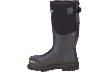 Image of Dryshod Steel-Toe Adjustable Gusset Work Boot, Black/Yellow, 16, STG-UH-BK-016