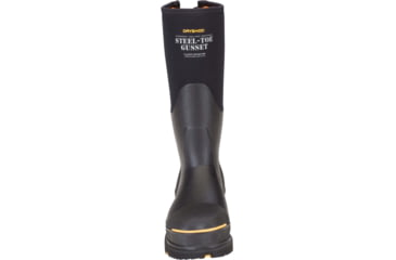 Image of Dryshod Steel-Toe Adjustable Gusset Work Boot, Black/Yellow, 16, STG-UH-BK-016