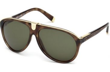 Image of DSquared DQ0069 Sunglasses - Dark Havana Frame Color, Green Lens Color