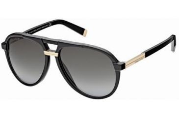Image of DSquared DQ0070 Sunglasses - Shiny Black Frame Color, Gradient Smoke Lens Color