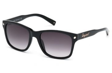 Image of DSquared DQ0105 Sunglasses - Shiny Black Frame Color, Gradient Smoke Lens Color