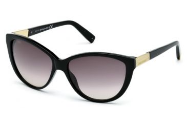 Image of DSquared DQ0112 Sunglasses - Shiny Black Frame Color, Gradient Smoke Lens Color