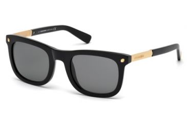Image of DSquared DQ0178 Sunglasses - Shiny Black Frame Color, Smoke Lens Color