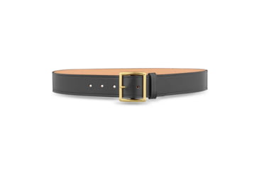 Image of 1-3/4" Plain Leather Garrison Belt with Solid Brass Center Bar Gold Buckle