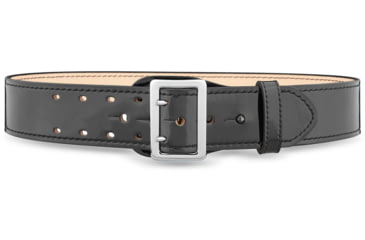 Image of DutyMan 2-1/4inch High-gloss Leather Sam Browne 2-row Stitch Duty Belt With Nickel Buckle DTY-1031-32-9001