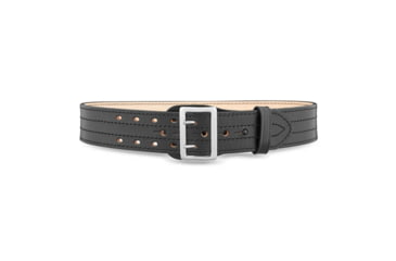 Image of 2-1/4" Plain Leather Sam Brown 4 Row Stitch Duty Belt with Nickel Buckle