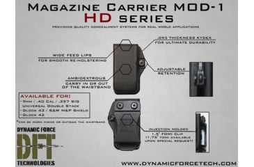 Image of Dynamic Force Technologies Magazine Carrier Mod-1 Glock 43/M&amp;P Shield, Black MAG-G43-MP
