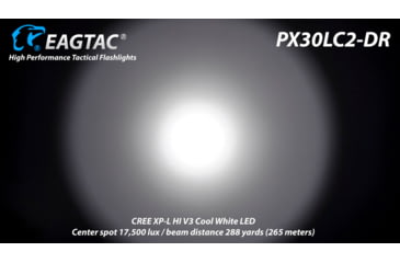 Image of EAGTAC PX30LC2-DR Flashlight, 219Ccri92 w/ LEDarray LED, 800lm w/ 550lm, Black, PX30LC2-Diffuser-219C-NW