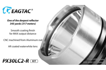 Image of EAGTAC PX30LC2-R Base Flashlight, XP-L HI CW LED, 1160lm, Black, PX30LC2R-XPLHI-BASE-CW