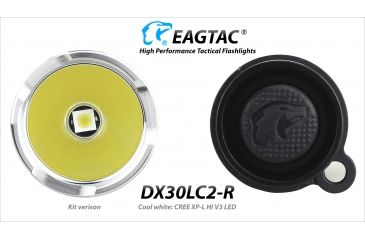 Image of Eagtac Rechargeable DX30LC2-R XPL HI 1160 Lumens LED Flashlight Kit, Black, Medium, DX30LC2RXPLHIKIT