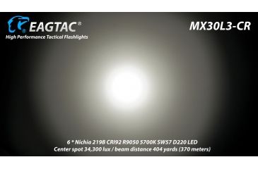 Image of Eagtac Rechargeable MX30L3C-R 6219C 4000K LED Flashlight Kit, Black, Medium, MX30L3CR6*219CKIT