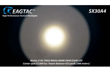 Image of EAGTAC SX30A4 Flashlight, Nichia 219C CRI92 4000K LED, 885lm, Black, SX30A4-219C-NW