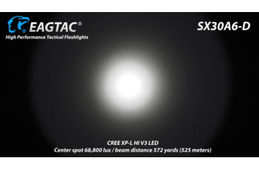 Image of EAGTAC SX30A6-D Flashlight, XPL HI CW w/ LEDarray LED, 1405lm w/ 1040lm, Black, SX30A6D-XPLHI-CW
