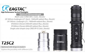 Image of Eagtac T25C2 XPLHI 1148 Lumen Tactical Flashlight, Black, Medium, T25C2XPLHI