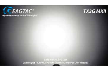 Image of EAGTAC TX3G MKII Flashlight, XHP70.2 NW LED, 3320lm, Black, TX3G-MKII-XHP702-REG-NW