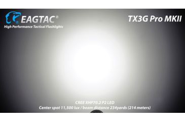 Image of EAGTAC TX3G MKII Pro Flashlight, XHP70.2 CW LED, 3550lm, Black, Medium 4203