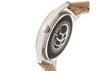 Image of Canopies Wood Watch,33mm,Turquois Dial,Khaki/Tan Leather Band