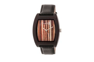 Image of Earth Wood Cedar Leather-Band Watch, Multicolor/Black ETHEW4602