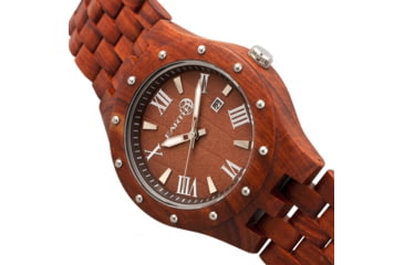 Image of Earth Wood Inyo Bracelet Watch w/Date, Red, One Size, ETHEW3203