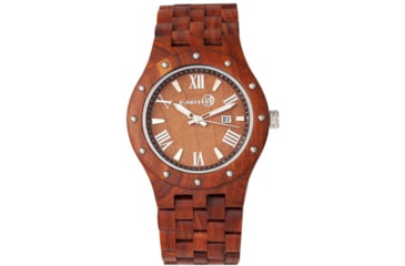 Image of Earth Wood Inyo Bracelet Watch w/Date, Red, One Size, ETHEW3203