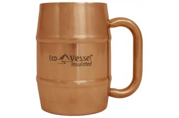 Image of Eco Vessel Double Barrel Insulated Stainless Steel Mug with Lid-Copper