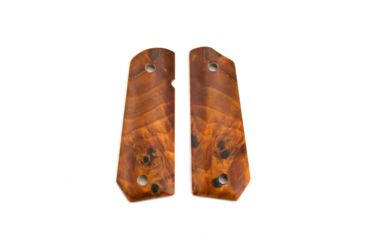 Image of Ed Brown Products Bobtail Grip Bushing, 1911, Poplar Burl, Pair 5 Design, Amber, 45-POPL-BT-5