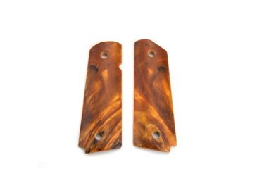 Image of Ed Brown Products Grip Bushing, 1911, Government, Smooth, Poplar Burl, Pair 1 Design, Amber, 45-POPL-1