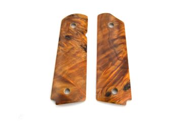 Image of Ed Brown Products Grip Bushing, 1911, Government, Smooth, Poplar Burl, Pair 4 Design, Amber, 45-POPL-4
