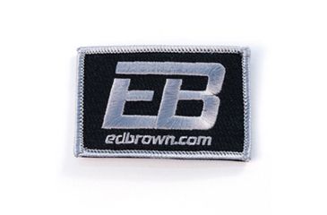 Image of Ed Brown Products Logo Patch, Velcro Back, 2x3 in, Black/Silver, 962-PATCH