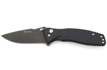 Image of Ed Brown Products S1 Folder Folding Knife, 3.75in, CPM S35VN Steel, Drop Point, Stonewashed Blade, Aluminum Handle, Black, Designed by Curtis Lovito, KN-S1-FOLDER