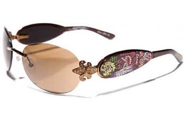 Image of Ed Hardy Three Old School Roses Sunglasses - Cocoa Frame, Brown Lens