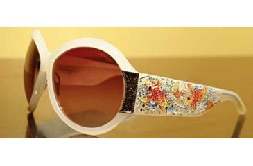 Image of Ed Hardy Two Koi Fish / Crystal Sunglasses - Cloud Frame, Smoke Lens
