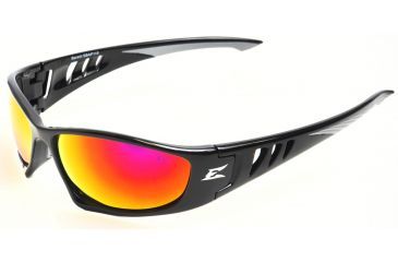 Image of Baretti Safety Glasses - Black Frame, Aqua Precision Red Mirror Lens SBAP119