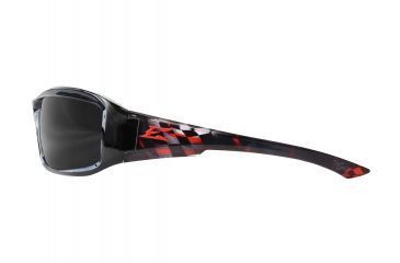 Image of Edge Eyewear Brazeau Velocity 1 Sunglasses, Black &amp; Red Checkered Flag Frame, Smoke Lenses, XB116-C1