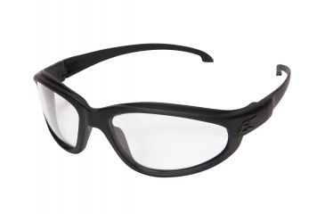 Image of Edge Eyewear Falcon Thin Temple Sunglasses, Soft-Touch Matte Black Frame / Clear Vapor Shield , SF611-TT