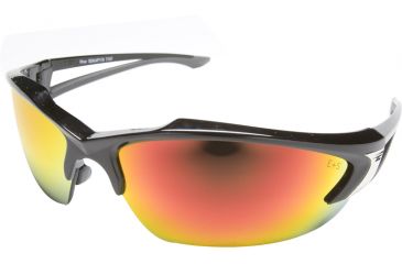 Image of Edge Eyewear Khor Safety Glasses Black Frame Aqua Precision Red Mirror Lens Sdkap119